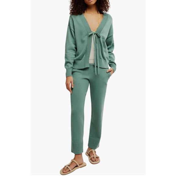 Free People Solar Cardigan & Pants Set - Pine Heater. Top medium bottom small - Picture 1 of 7
